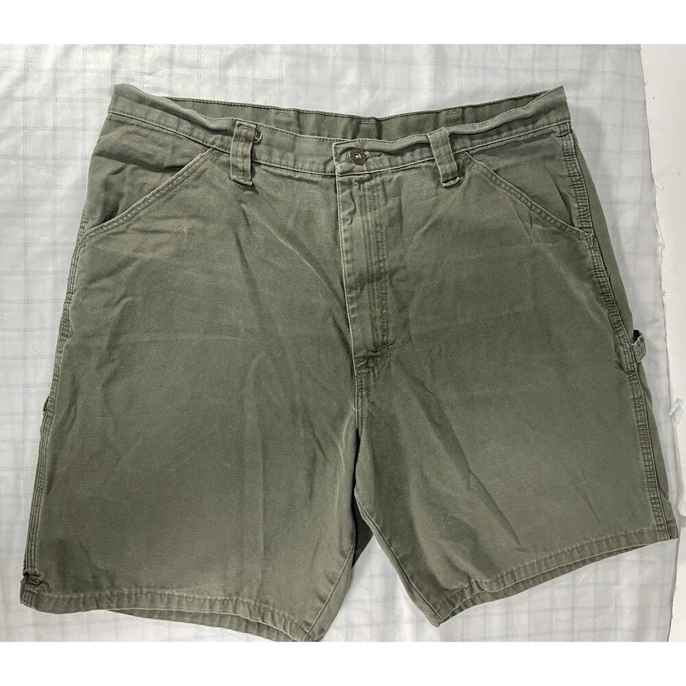 Wrangler Originals Men's 36 Utility Carpenter Shorts Olive Green Cotton 67CUTMO